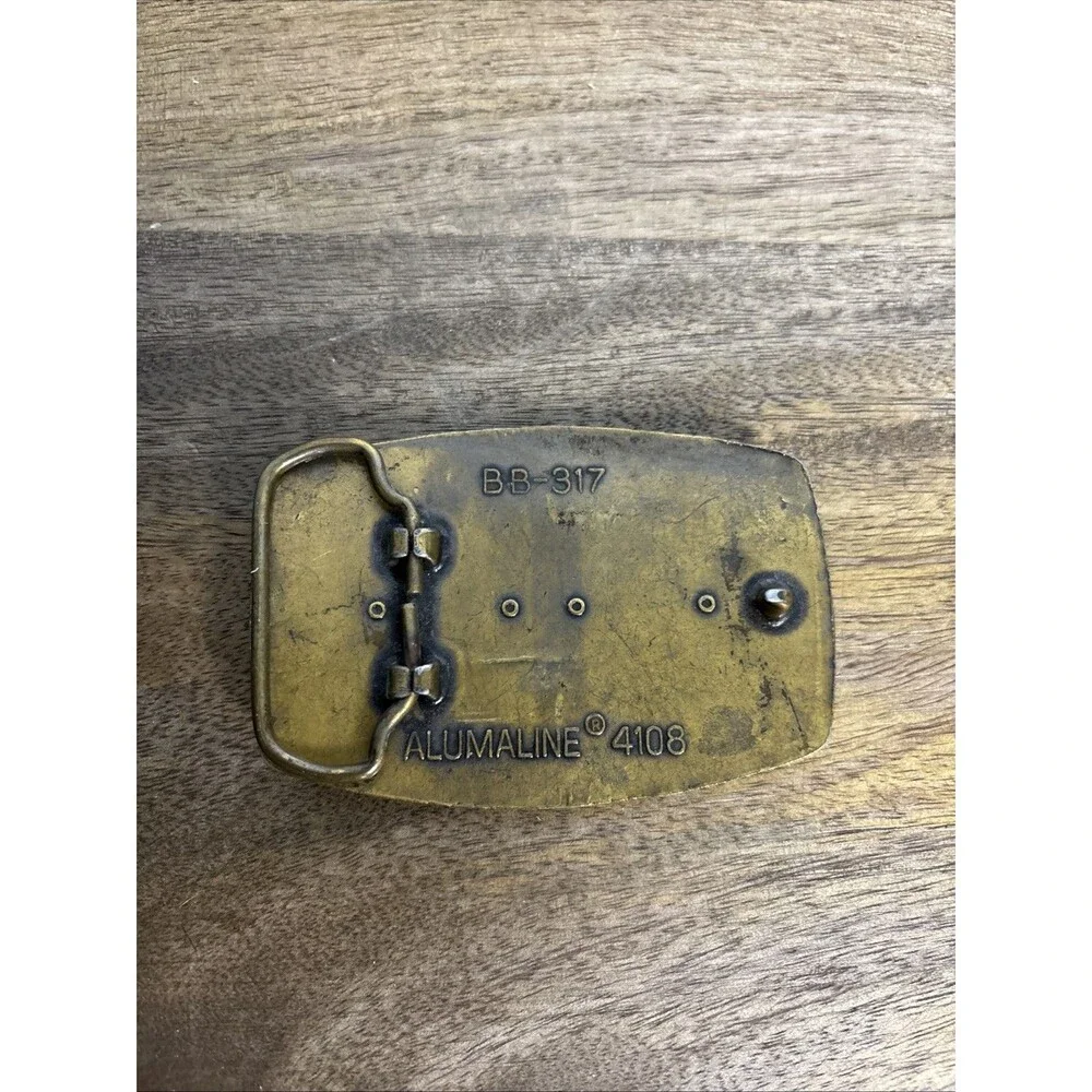 Vintage Ford Alumaline and Leather Belt Buckle